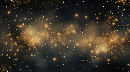 Fototapeta na wymiar Sky textured space background with gold glittering defocused lights