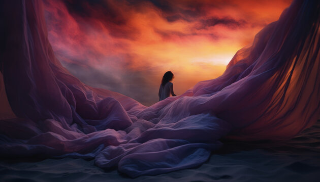 Sleep paralysis concept surreal design