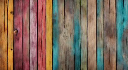"Colorful Aged Wood Planks"