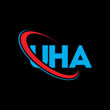 UHA logo. UHA letter. UHA letter logo design. Initials UHA logo linked with circle and uppercase monogram logo. UHA typography for technology, business and real estate brand.