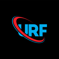 URF logo. URF letter. URF letter logo design. Initials URF logo linked with circle and uppercase monogram logo. URF typography for technology, business and real estate brand.