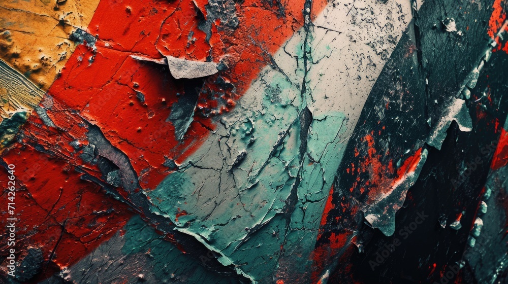 Poster a detailed close up of a piece of paint on a wall. suitable for various graphic design projects