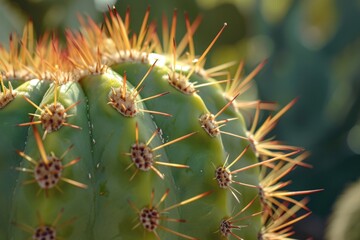 A detailed close up view of a cactus plant. Perfect for botanical illustrations or desert-themed designs