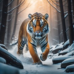 tiger in the snow