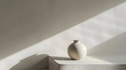 a white vase sitting on top of a cement step