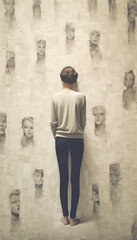 Social anxiety or social phobia minimal wallpaper - obrazy, fototapety, plakaty