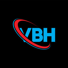 VBH logo. VBH letter. VBH letter logo design. Intitials VBH logo linked with circle and uppercase monogram logo. VBH typography for technology, business and real estate brand.