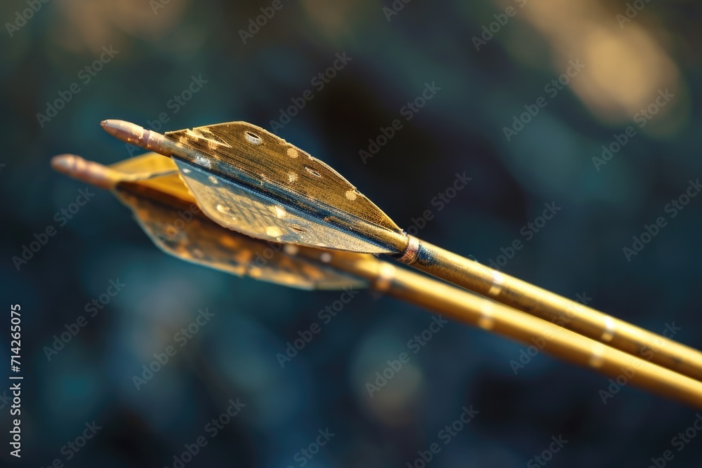 Aufkleber A close-up view of an arrow attached to a stick. This image can be used to represent direction, guidance, or decision-making