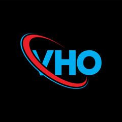 VHO logo. VHO letter. VHO letter logo design. Initials VHO logo linked with circle and uppercase monogram logo. VHO typography for technology, business and real estate brand.