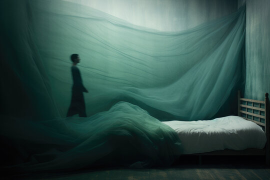 Somnambulism or sleepwalking concept abstract design