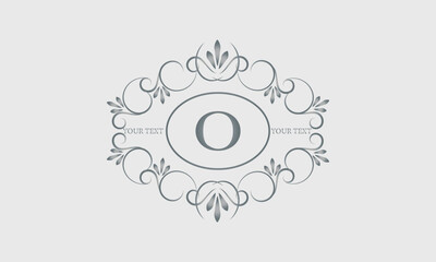 Luxury logo design for hotel, heraldry, business, illustration, restaurant and others with letter O. Vector illustration.