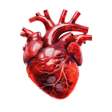 A realistic heart on a transparent background png isolated