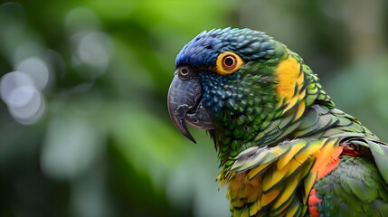 Obraz premium a close up of a colorful bird with a background