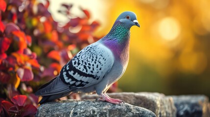 A background featuring a gray pigeon with ample room for text, perfect for banners, ads, and those who love birds.
