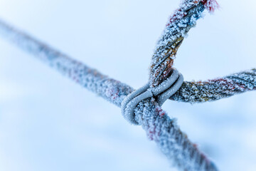 a frozen rope in winter