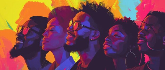 A diverse group of people from the Black community coming together in celebration