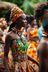 The rich cultural heritage of Africa by showcasing traditional clothing, dance, and art.