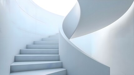 a white spiral staircase with a skylight in the background - Powered by Adobe