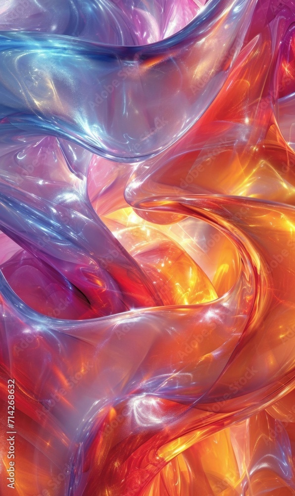 Poster a colorful abstract background with swirls. generative ai.