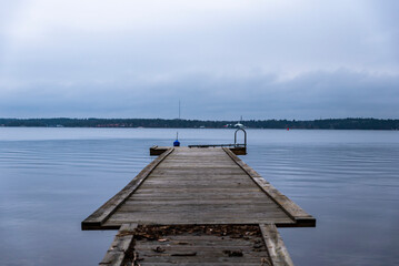 wooden pier on the lake