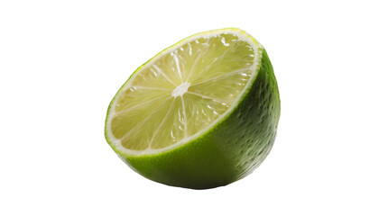 Lime slice isolated on transparent background.