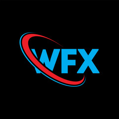 WFX logo. WFX letter. WFX letter logo design. Initials WFX logo linked with circle and uppercase monogram logo. WFX typography for technology, business and real estate brand.