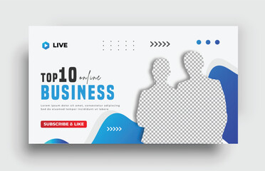 YouTube thumbnail for workshop promotion cover banner and  business web banner template	
