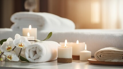 Tranquil Spa Ambiance with Orchids and Candles