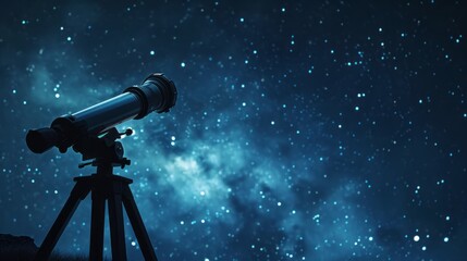 Stargazing Night, Telescope Amidst the Stars