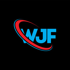 WJF logo. WJF letter. WJF letter logo design. Initials WJF logo linked with circle and uppercase monogram logo. WJF typography for technology, business and real estate brand.