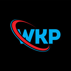 WKP logo. WKP letter. WKP letter logo design. Initials WKP logo linked with circle and uppercase monogram logo. WKP typography for technology, business and real estate brand.