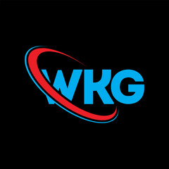 WKG logo. WKG letter. WKG letter logo design. Initials WKG logo linked with circle and uppercase monogram logo. WKG typography for technology, business and real estate brand.