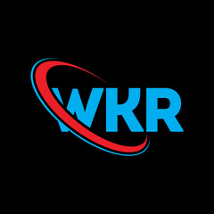 WKR logo. WKR letter. WKR letter logo design. Initials WKR logo linked with circle and uppercase monogram logo. WKR typography for technology, business and real estate brand.
