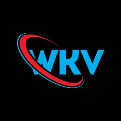 WKV logo. WKV letter. WKV letter logo design. Initials WKV logo linked with circle and uppercase monogram logo. WKV typography for technology, business and real estate brand.