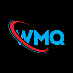 WMQ logo. WMQ letter. WMQ letter logo design. Initials WMQ logo linked with circle and uppercase monogram logo. WMQ typography for technology, business and real estate brand.