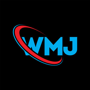 WMJ logo. WMJ letter. WMJ letter logo design. Initials WMJ logo linked with circle and uppercase monogram logo. WMJ typography for technology, business and real estate brand.