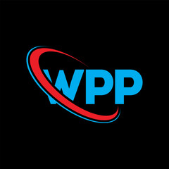 Fototapeta na wymiar WPP logo. WPP letter. WPP letter logo design. Initials WPP logo linked with circle and uppercase monogram logo. WPP typography for technology, business and real estate brand.