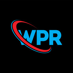 WPR logo. WPR letter. WPR letter logo design. Initials WPR logo linked with circle and uppercase monogram logo. WPR typography for technology, business and real estate brand.