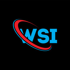 WSI logo. WSI letter. WSI letter logo design. Initials WSI logo linked with circle and uppercase monogram logo. WSI typography for technology, business and real estate brand.