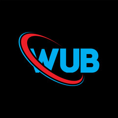 WUB logo. WUB letter. WUB letter logo design. Initials WUB logo linked with circle and uppercase monogram logo. WUB typography for technology, business and real estate brand.