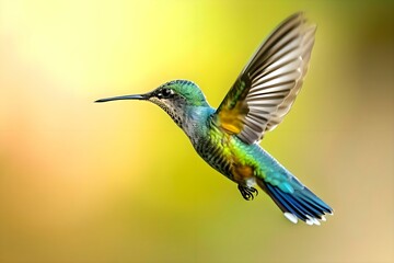 Fototapeta premium a hummingbird flying in the air with a background