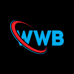 WWB logo. WWB letter. WWB letter logo design. Initials WWB logo linked with circle and uppercase monogram logo. WWB typography for technology, business and real estate brand.