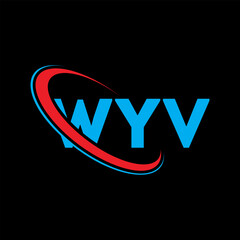 WYV logo. WYV letter. WYV letter logo design. Initials WYV logo linked with circle and uppercase monogram logo. WYV typography for technology, business and real estate brand.