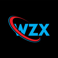 WZX logo. WZX letter. WZX letter logo design. Initials WZX logo linked with circle and uppercase monogram logo. WZX typography for technology, business and real estate brand.