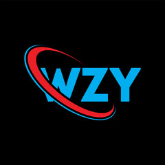 WZY logo. WZY letter. WZY letter logo design. Initials WZY logo linked with circle and uppercase monogram logo. WZY typography for technology, business and real estate brand.