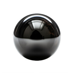 A shinny black sphere ball on a transparent background png isolated