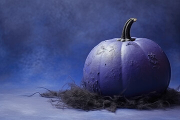 Surreal background photo in halloween symbolic visual mystic blue colors