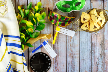 Jewish holiday of remembrance, Purim delivers variety symbols including carnival mask hamantaschen...