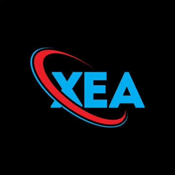 XEA logo. XEA letter. XEA letter logo design. Initials XEA logo linked with circle and uppercase monogram logo. XEA typography for technology, business and real estate brand.