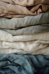 Pile of multicolored clothes as background, close-up